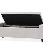 Bloomart Raffinée Solid Wood Flip Top Storage Bench with Soft Upholstery Multipurpose Storage Chest Store Blanket Cushion Pillow
