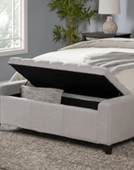 Bloomart Raffinée Solid Wood Flip Top Storage Bench with Soft Upholstery Multipurpose Storage Chest Store Blanket Cushion Pillow