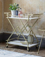 Anatole Solid Metal 2-Tier Bar Cart Trolley