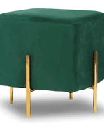 Bloomart Luxury Velvet Square Foot Stool Ottoman Pouf - Plush and Stylish Home Decor Accent