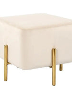 Bloomart Luxury Velvet Square Foot Stool Ottoman Pouf - Plush and Stylish Home Decor Accent
