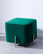 Bloomart Luxury Velvet Square Foot Stool Ottoman Pouf - Plush and Stylish Home Decor Accent