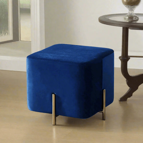 Bloomart Luxury Velvet Square Foot Stool Ottoman Pouf - Plush and Stylish Home Decor Accent