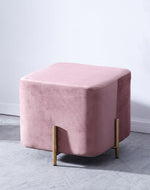 Bloomart Luxury Velvet Square Foot Stool Ottoman Pouf - Plush and Stylish Home Decor Accent