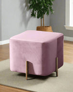 Bloomart Luxury Velvet Square Foot Stool Ottoman Pouf - Plush and Stylish Home Decor Accent