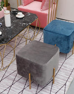 Bloomart Luxury Velvet Square Foot Stool Ottoman Pouf - Plush and Stylish Home Decor Accent