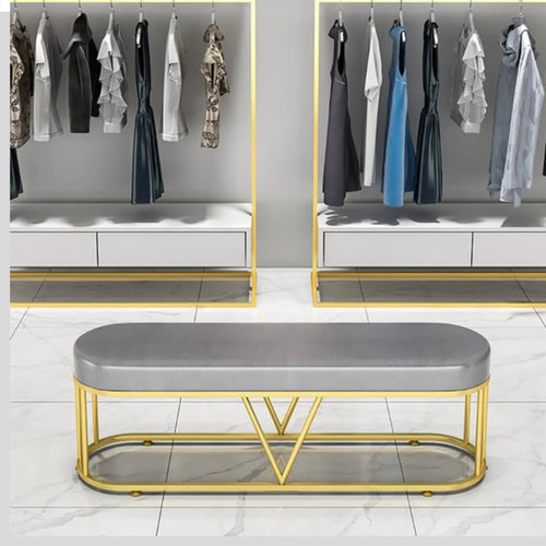 Astero Solid Metal V Style Shoe Rack in Golden Finish