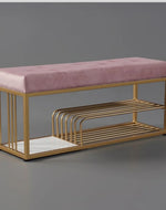 Primera Pink Cushion Solid Metal Shoe Rack