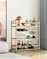 Clinton Solid Metal Two-Teir Glass Bar Cart Trolley