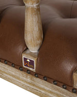 Wooden Flared Arm Loveseat Bench for Living Room Comfort for Backrest (2 Seater, Brown)