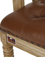 Wooden Flared Arm Loveseat Bench for Living Room Comfort for Backrest (2 Seater, Brown)