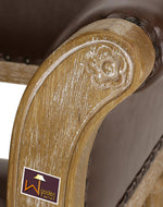 Wooden Flared Arm Loveseat Bench for Living Room Comfort for Backrest (2 Seater, Dark Brown)