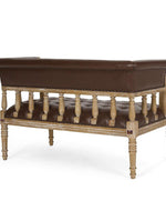 Wooden Flared Arm Loveseat Bench for Living Room Comfort for Backrest (2 Seater, Dark Brown)