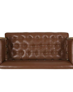 Wooden Flared Arm Loveseat Bench for Living Room Comfort for Backrest (2 Seater, Brown)