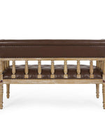 Wooden Flared Arm Loveseat Bench for Living Room Comfort for Backrest (2 Seater, Dark Brown)