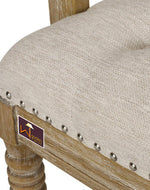 Wooden Flared Arm Loveseat Bench for Living Room Comfort for Backrest (2 Seater, Beige)
