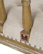 Wooden Flared Arm Loveseat Bench for Living Room Comfort for Backrest (2 Seater, Beige)