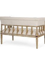 Wooden Flared Arm Loveseat Bench for Living Room Comfort for Backrest (2 Seater, Beige)