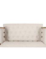 Wooden Flared Arm Loveseat Bench for Living Room Comfort for Backrest (2 Seater, Beige)