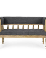 Wooden Flared Arm Loveseat Bench for Living Room Comfort for Backrest (2 Seater, Grey)