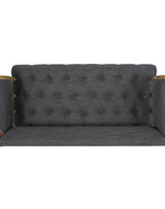 Wooden Flared Arm Loveseat Bench for Living Room Comfort for Backrest (2 Seater, Grey)