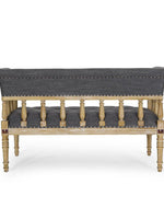 Wooden Flared Arm Loveseat Bench for Living Room Comfort for Backrest (2 Seater, Grey)