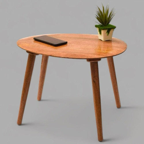 Bloomart Pokily Mango Wood Oval Shape Foldable Side Table