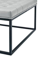 Wide Leatherette Tufted Square Coffee Table For Living Room