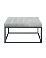 Wide Leatherette Tufted Square Coffee Table For Living Room