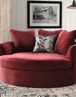 Bloomart Velvet Round Solid Wood Barrel Sofa Chair - Bloomart