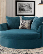 Bloomart Velvet Round Solid Wood Barrel Sofa Chair - Bloomart