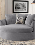 Bloomart Velvet Round Solid Wood Barrel Sofa Chair - Bloomart