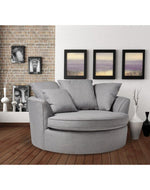 Bloomart Velvet Round Solid Wood Barrel Sofa Cuddle Chair