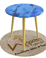 Bloomart Malin Solid Wood Round End Table with Natural Legs