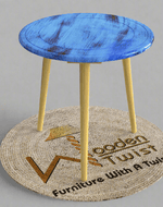 Bloomart Malin Solid Wood Round End Table with Natural Legs