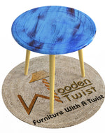 Bloomart Malin Solid Wood Round End Table with Natural Legs