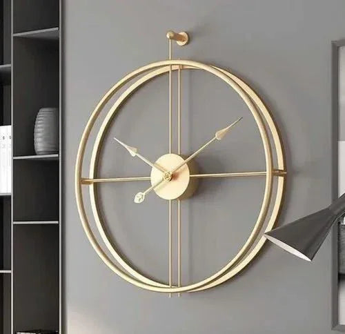 Double Ring Gold Wall Clock