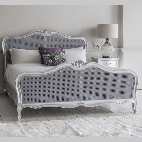 Bloomart Evoke Cane Rattan Teak Wood King Size Bed with for Elegant Bedroom