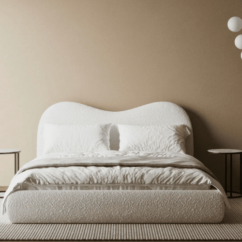 Bloomart Cnug Soft Boucle Fabric Modern Bed for Living Room, Bedroom