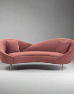 Bloomart Heloev Modern Curved 3-Seater Chaise Lounge Sofa with Velvet Upholstery, Rounded Arms for Living Room