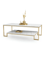 Bloomart Nuvora Stylish 1-Tier Coffee Table with Marble-Like Finish Modern & Elegant for Living Room