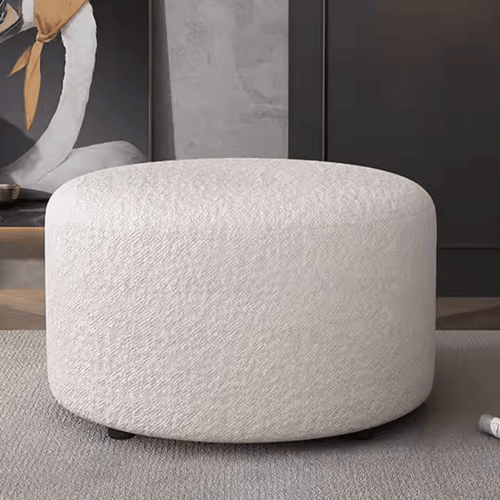 Bloomart Ruzrxy Modern Round Entryway Shoe Changing Stool Bench Ottoman In Soft Fabric