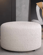 Bloomart Ruzrxy Modern Round Entryway Shoe Changing Stool Bench Ottoman In Soft Fabric