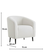 Bloomart Sproz Boucle Fabric Lounge Chair with Comfortable Armrest for Living Room, Bedroom, or Office