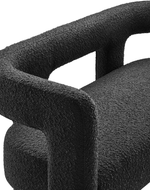 Bloomart Effie Entryway Curved Soft Boucle Modern Loveseat Bench