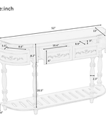 WoodenCenie Leaf Design Teak Wood Storage Console Table with Spacious 4 Drawers for Elegant Living Room