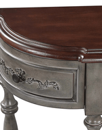 WoodenCenie Leaf Design Teak Wood Storage Console Table with Spacious 4 Drawers for Elegant Living Room