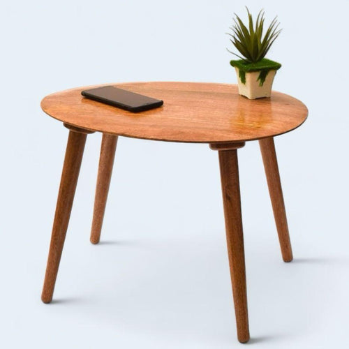 Bloomart Pokily Mango Wood Oval Shape Foldable Side Table