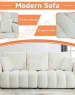 Bloomart Modern Cloud Sofa Couch, Comfy Upholstered Boucle Couch with Deep Seat, 3 Seater Sofa Oversized Loveseat with 3 Back Pillows for Living Room, Bedroom