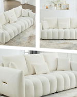 Bloomart Modern Cloud Sofa Couch, Comfy Upholstered Boucle Couch with Deep Seat, 3 Seater Sofa Oversized Loveseat with 3 Back Pillows for Living Room, Bedroom